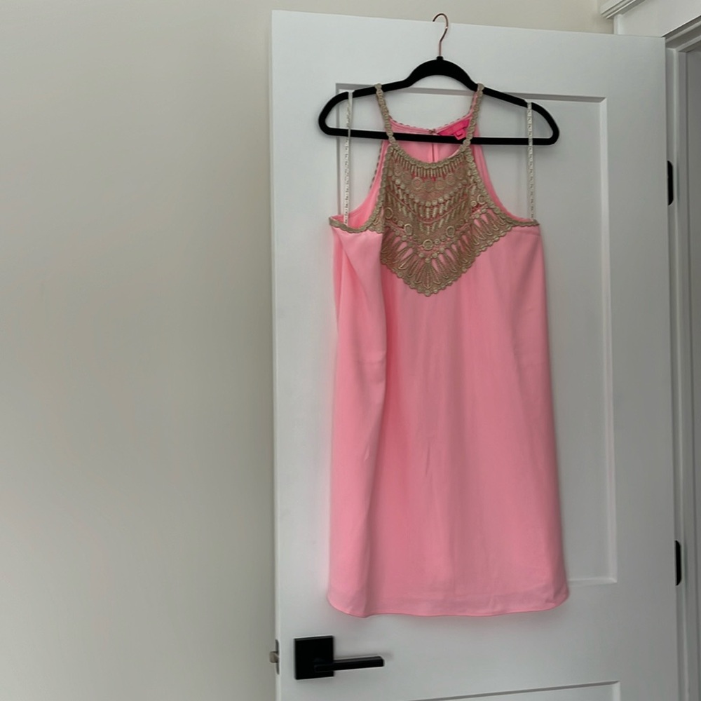 New Lily Pulitzer pink and gold dress - size 10